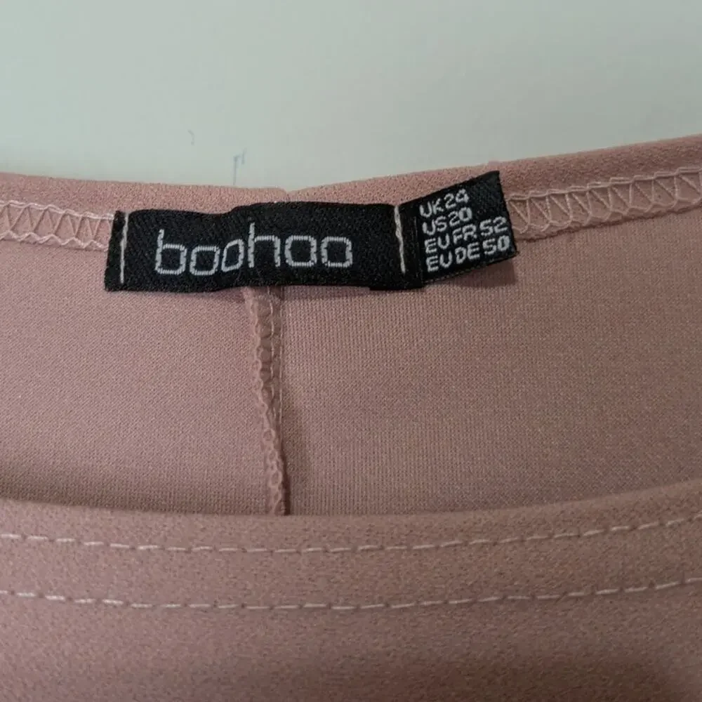 Boohoo Plus Peplum Dress Blush Rose Pink Size 20 - Picture 2 of 8